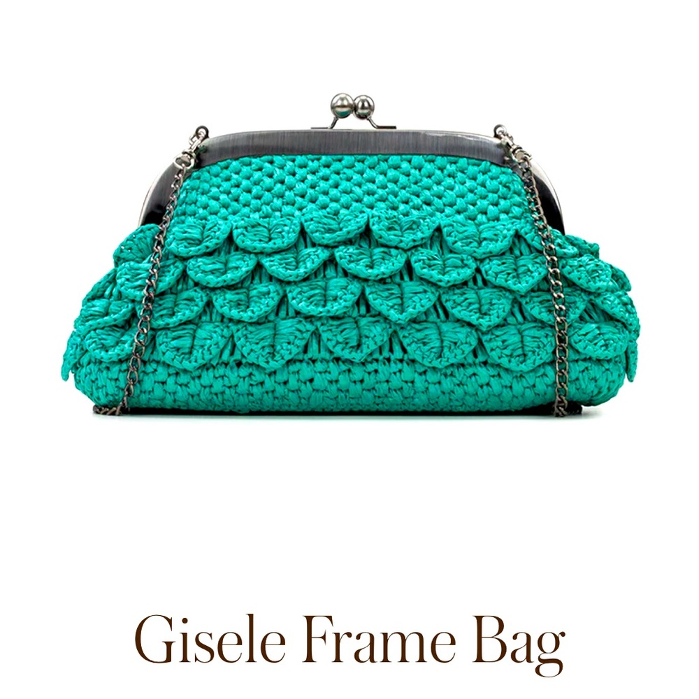Patricia Nash Scalloped Raffia Gisele Frame Bag